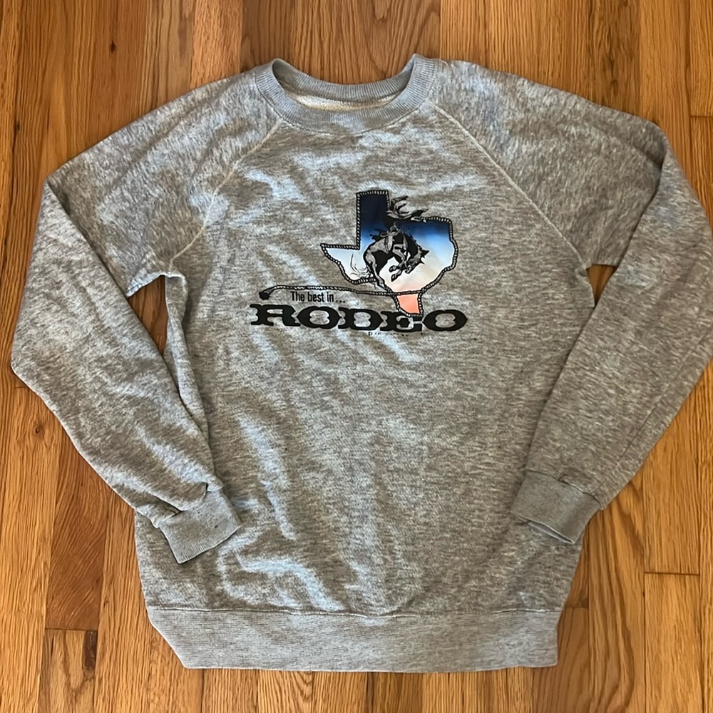 Vintage Unisex Grey Texas Rodeo Crew Sweatshirt